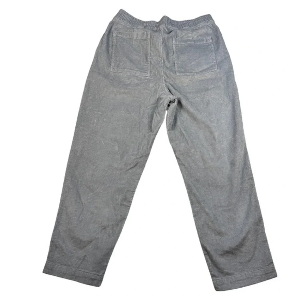 GAP Mens Corduroy Pleated Pants Elastic Waist Gray Large Casual‎ Trousers